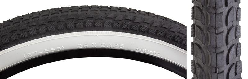 Pneu Sunlite Cruiser 80 – 26 X 2,125 – Noir/gomme – Pour Vélo Cruiser