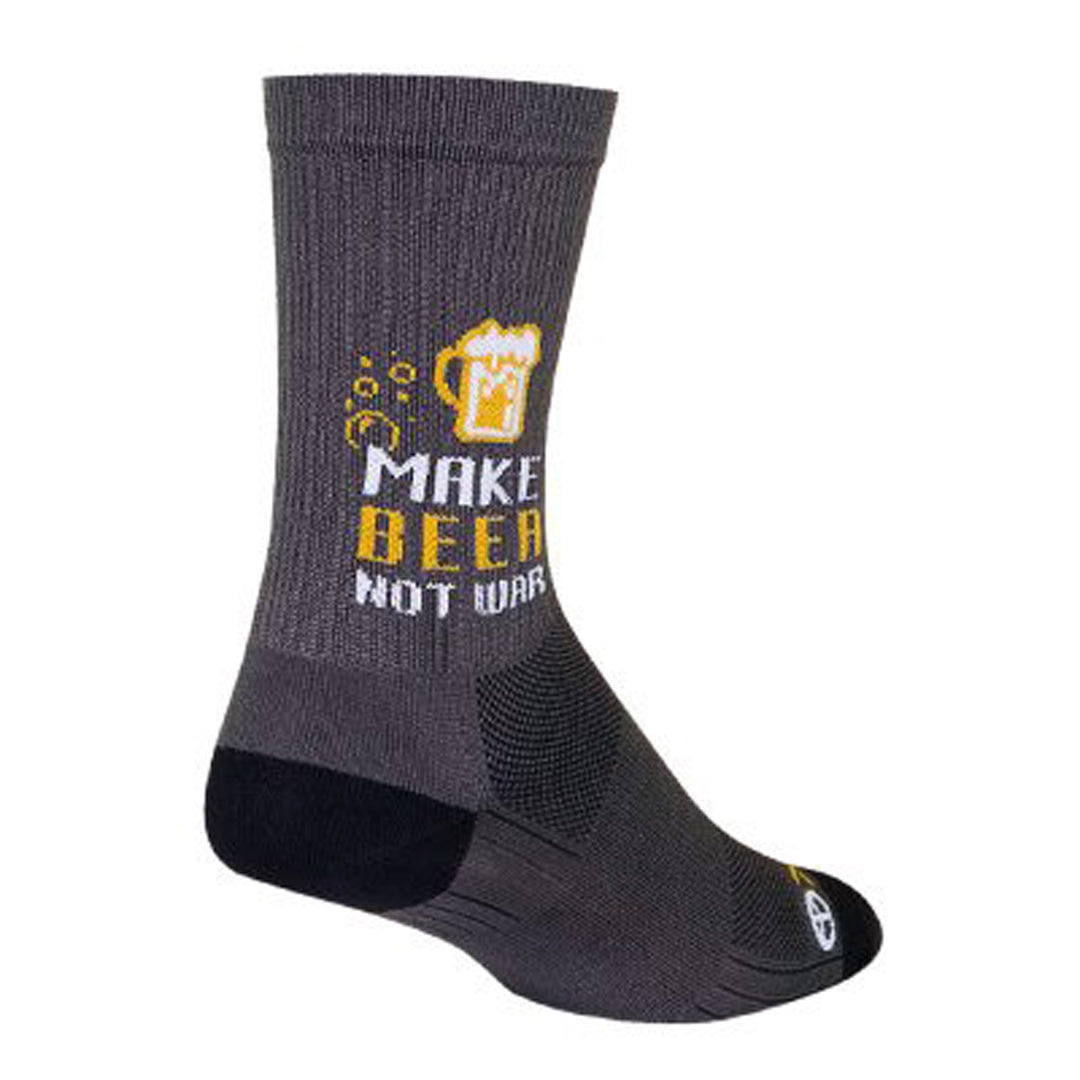 Sockguy Make Beer Not War SGX6 Socks 5-9 Gray 