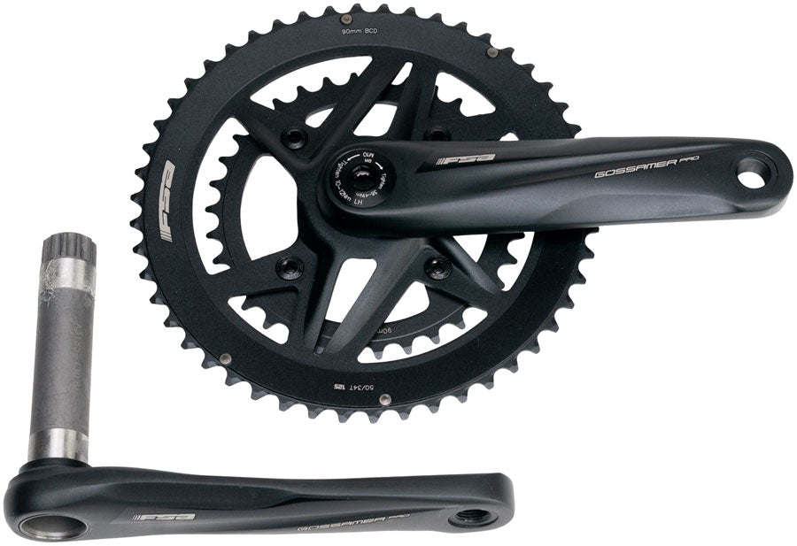 Full Speed Ahead Gossamer Pro 2x Crankset - 165mm 50/34t For Shimano 12-Speed HG+ DM/90 BCD MegaExo Spindle BLK