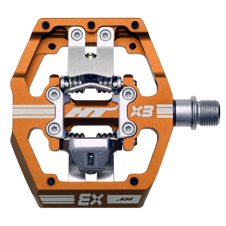 HT Pedals X3 Clipless Platform Pedals CrMo - Root Beer