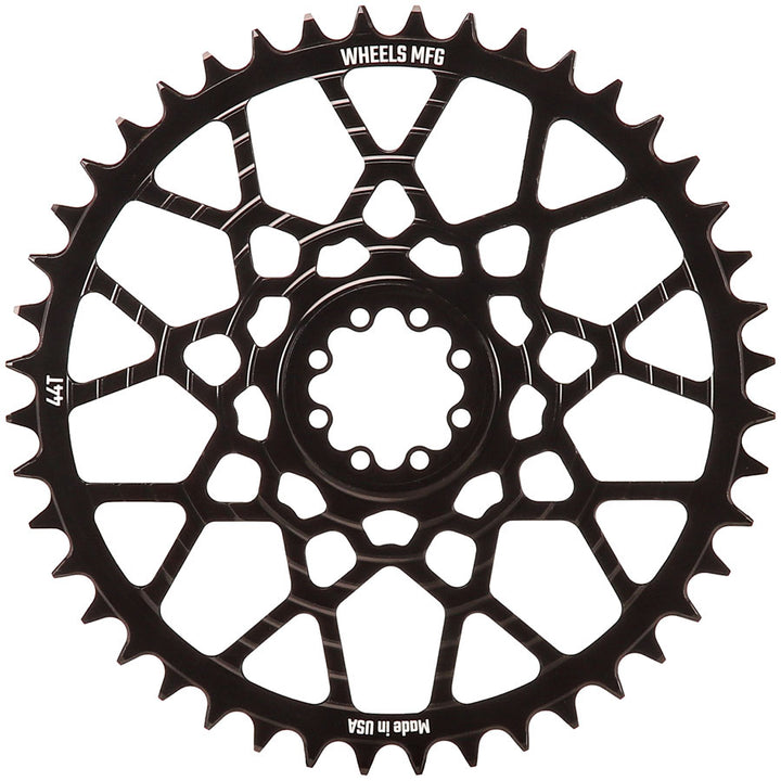 Wheels Manufacturing Gravel Direct Mount Chainring - 44t SRAM 8-Bolt Direct Mount 6.5mm Inboard Offset T-Type Chain Compatible BLK