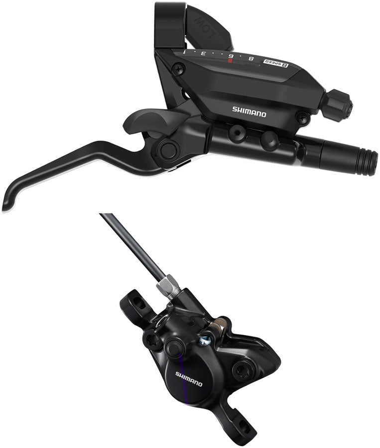 Shimano ST-EF515-8R EZ Fire Plus Shift/Brake Lever BR-MT200 Disc Brake Caliper - Right/Rear 8-Speed Post Mount 2-Piston  BLK