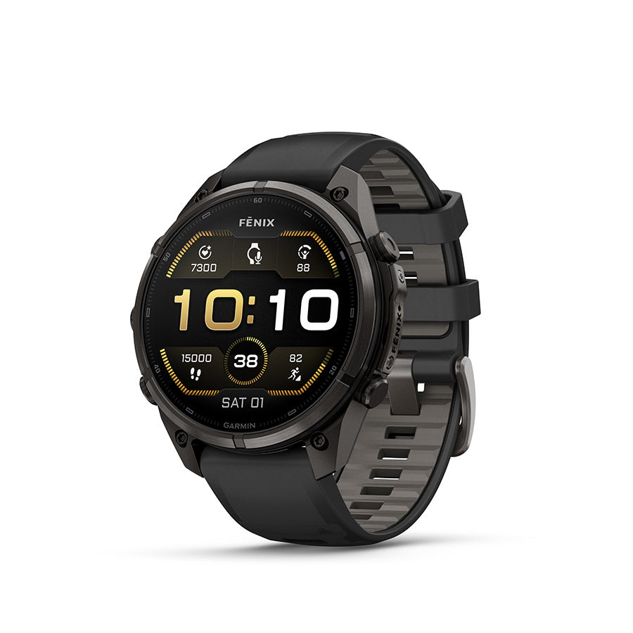 Garmin fenix 9 Pro 47mm Watch Watch Color: Black Wristband: Black/ Pebble Grey - Silicone