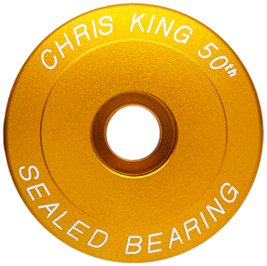Chris King Headset Stem Cap - 1" Matte Gold 50th Anniversary