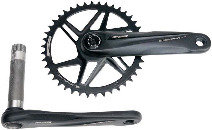 Full Speed Ahead Gossamer Pro AGX+ 1x Crankset - 172.5mm For Shimano 12-Speed HG+ 42t Direct Mount MegoExo Spindle BLK