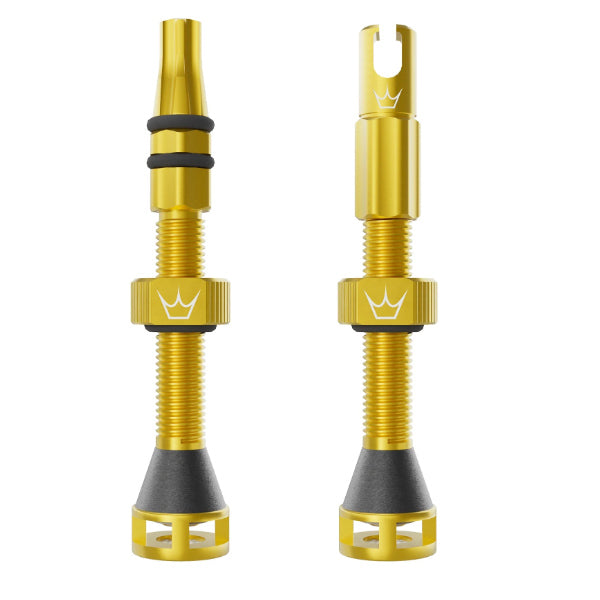 Peaty's Holeshot Fast Flow Tubeless Valves 42mm Gold Pair