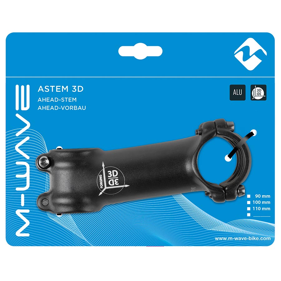 M-Wave Astem 3D Stem Diameter: 31.8mm Length: 90mm Steerer: 1-1/8'' ±7° Black