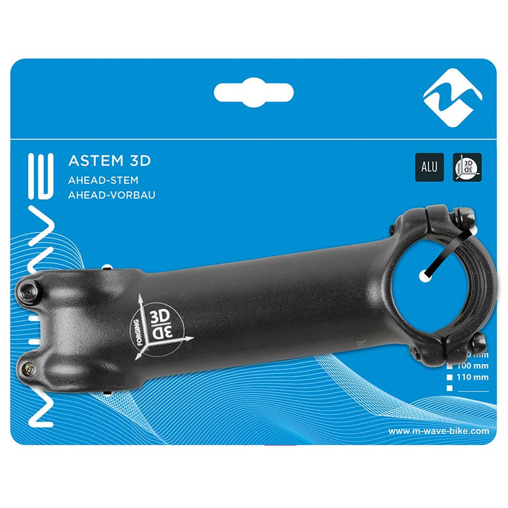 M-Wave Astem 3D Stem Diameter: 31.8mm Length: 110mm Steerer: 1-1/8'' ±7° Black