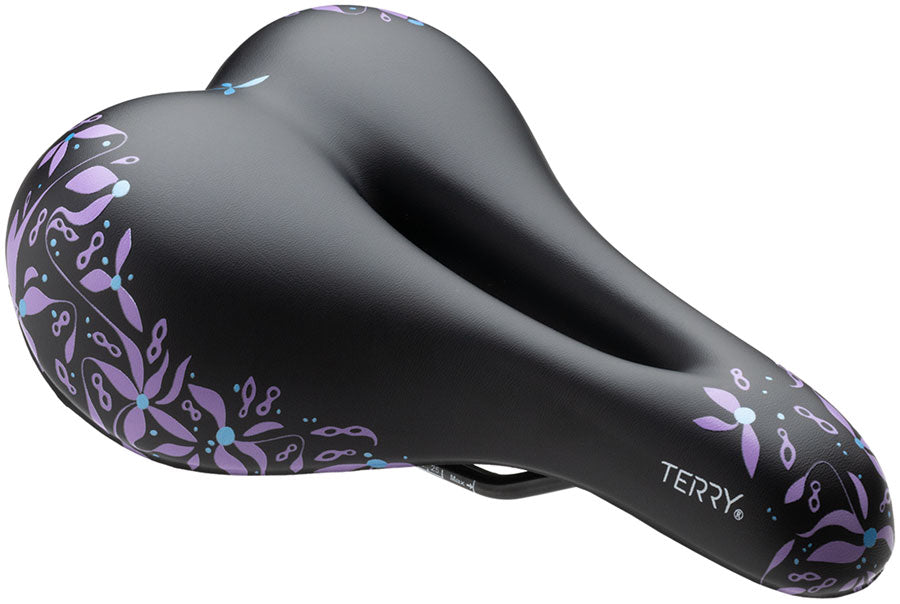 Terry Cite X Gel Saddle - Steel Chain Blossom Blue