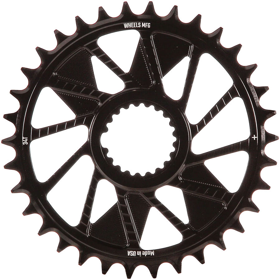 Wheels Manufacturing Direct Mount Chainring - 34t Shimano Direct Mount 1.5mm Inboard Offset HG+ Chain Compatible BLK