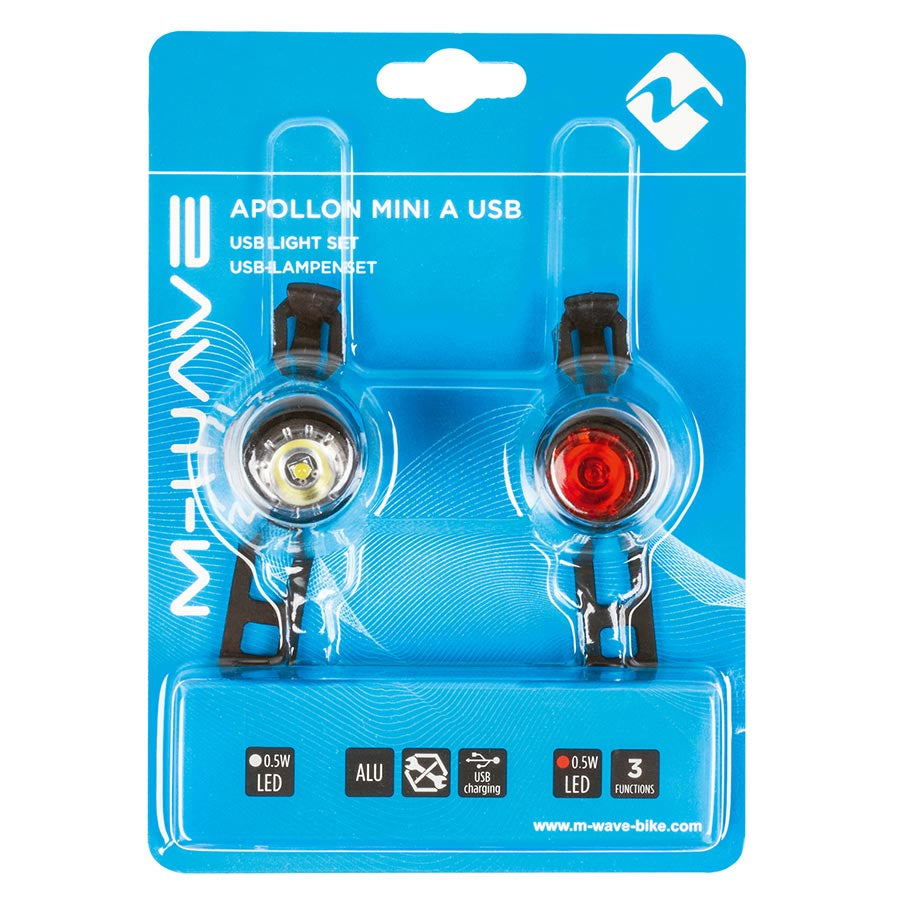 M-Wave Apollon Mini A USB Light Set Black
