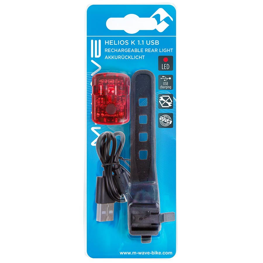 M-Wave Helios K 1.1 USB SL Light Rear Black