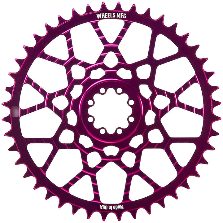 Wheels Manufacturing Gravel Direct Mount Chainring - 46t SRAM 8-Bolt Direct Mount 6.5mm Inboard Offset T-Type Chain Compatible Purple