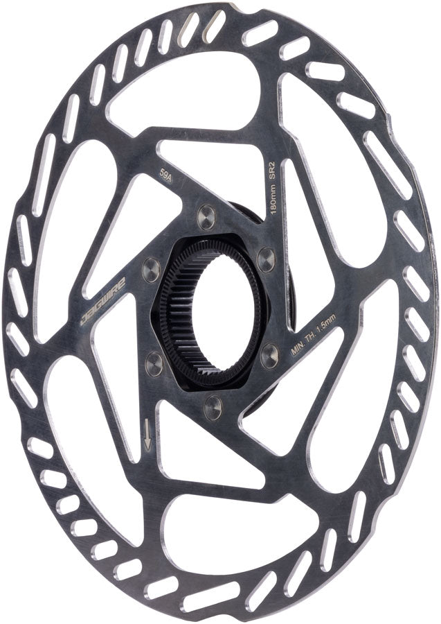 Jagwire Sport SR2 Disc Brake Rotor - 180mm Center Lock Includes Lockring 1.8mm Thickness