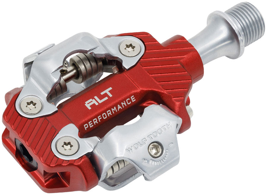Wolf Tooth ALT XC Performance Clipless Pedals - Dual Sided Clipless Alloy 9/16" Red Pair Shimano SPD