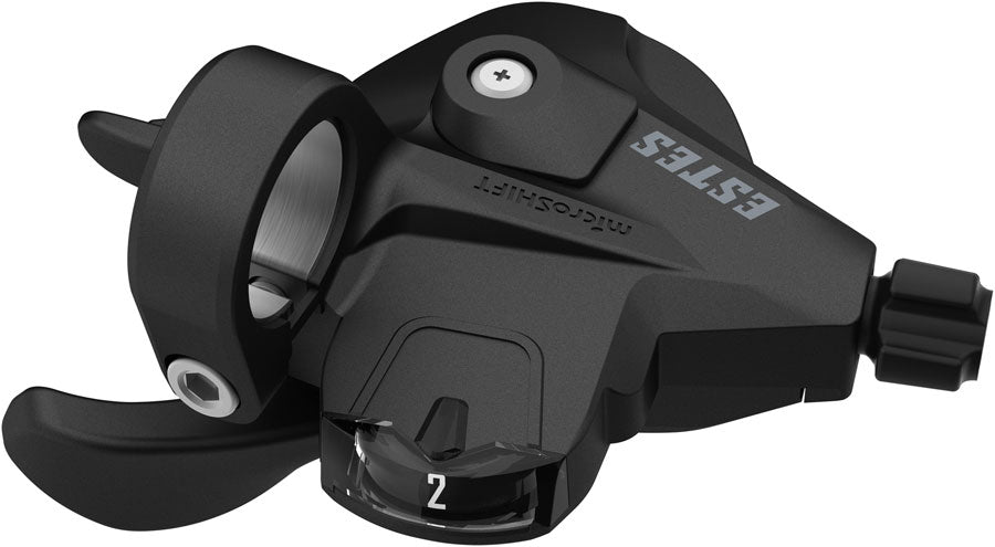 microSHIFT Estes Thumb Tap Shifter - Left Double Optical Gear Indicator BLK