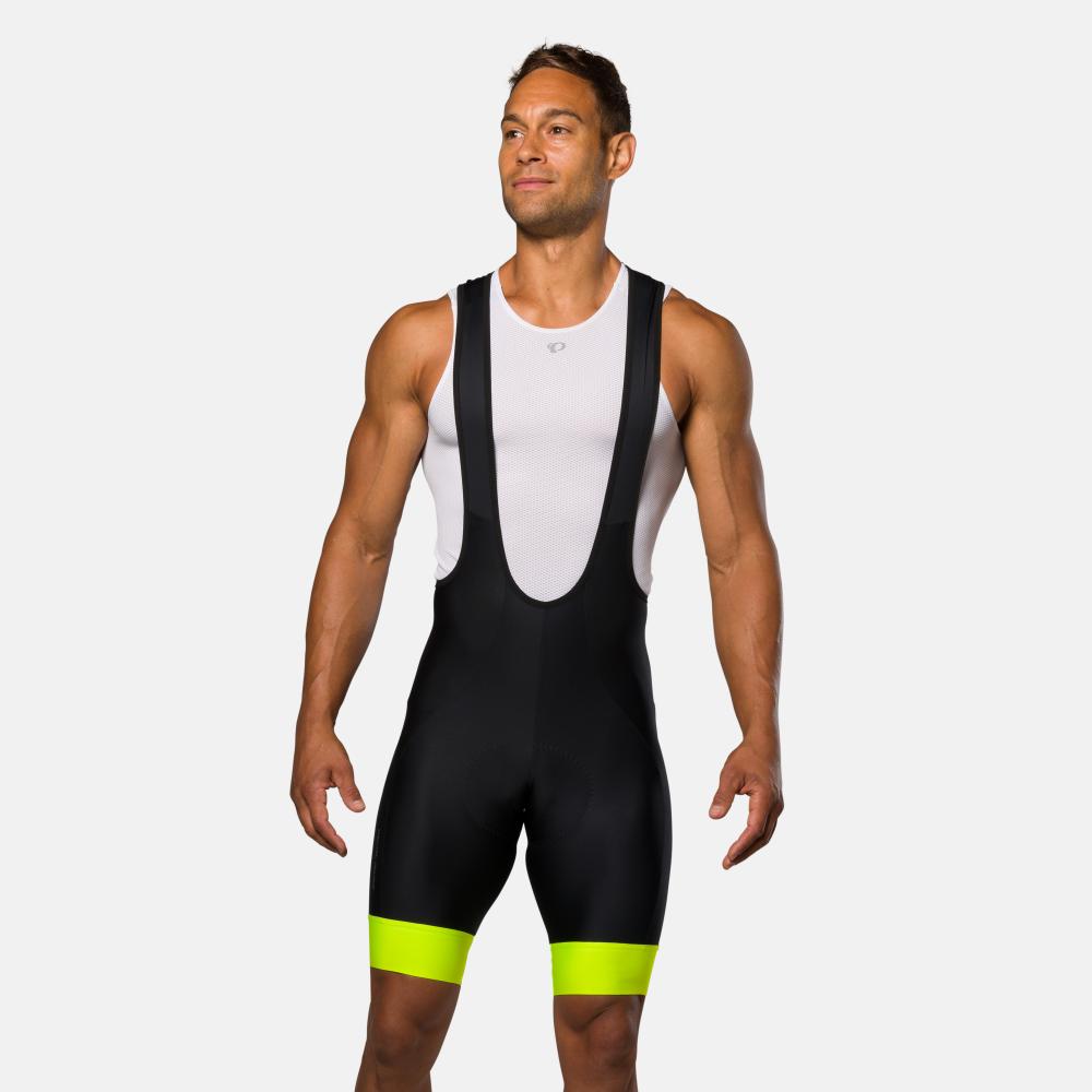 Men's Attack Bib Shorts - BLACK/SCREAMING YELLOW / S