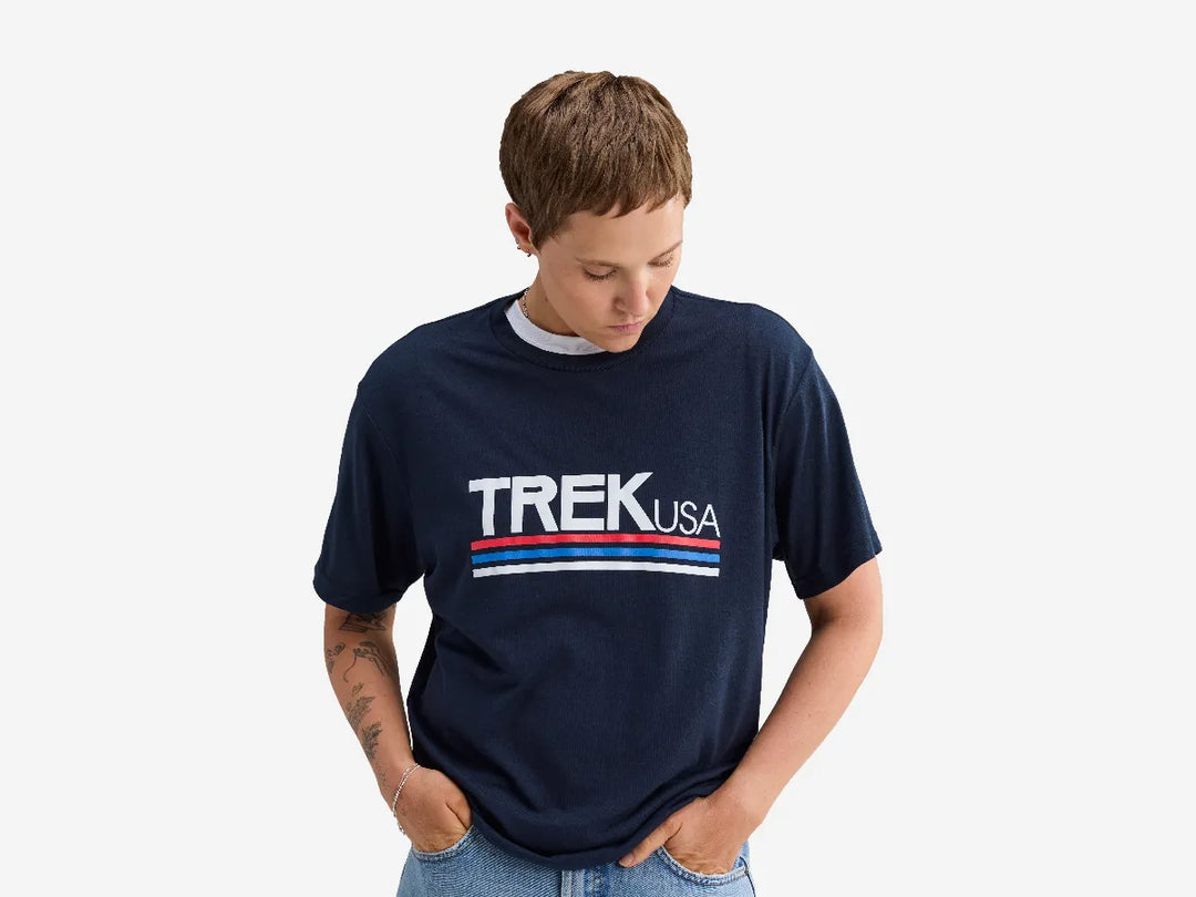 Trek Flaglines Tee Large Midnight Navy Shirt