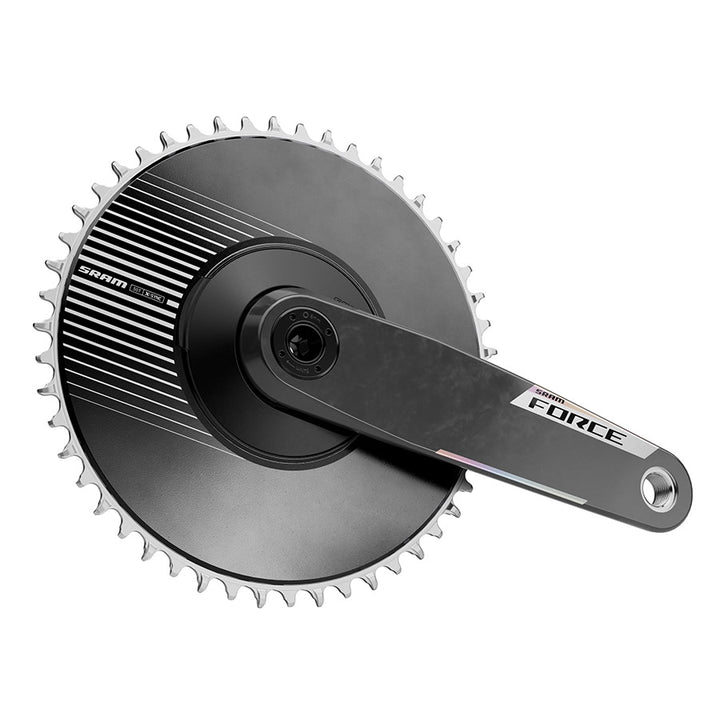 SRAM Force 1x Aero E1 Crankset Speed: 12/13 Spindle: 28.99mm BCD: Direct Mount SRAM 8 Bolt 50 DUB 165mm Black Road