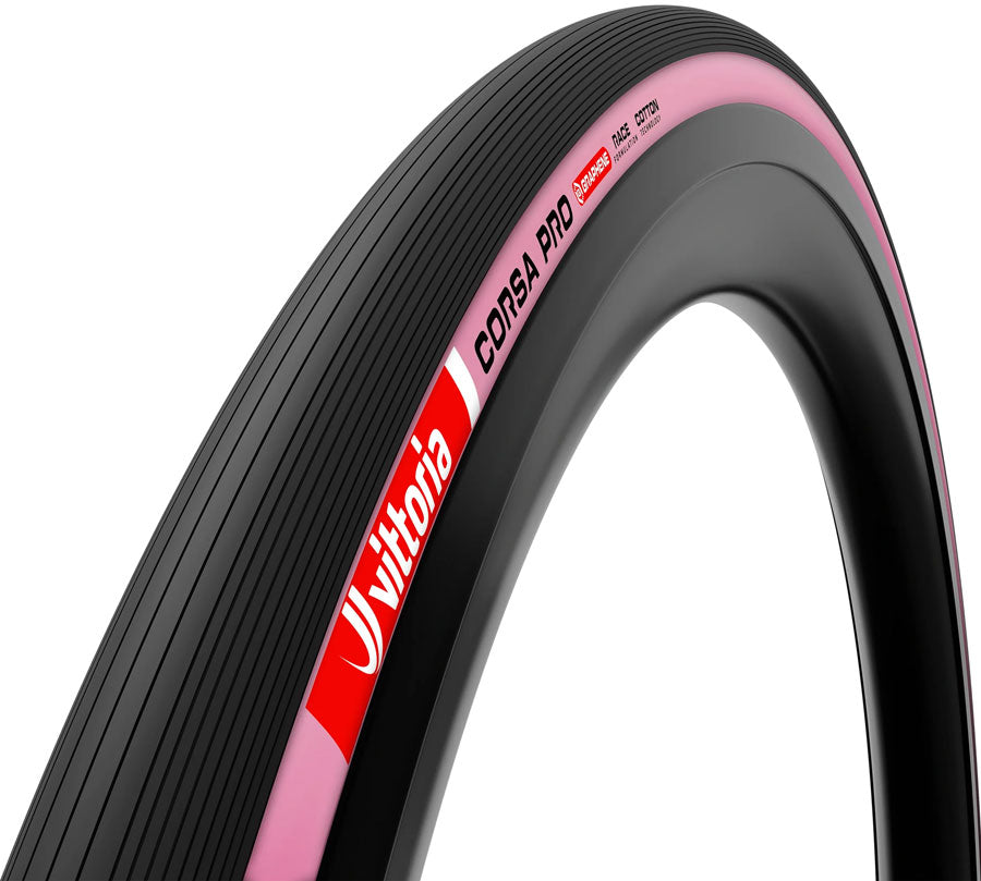 Vittoria Corsa Pro Tire - 700 x 30 Tubeless Folding Pink/BLK 4C Race Graphene G2.0