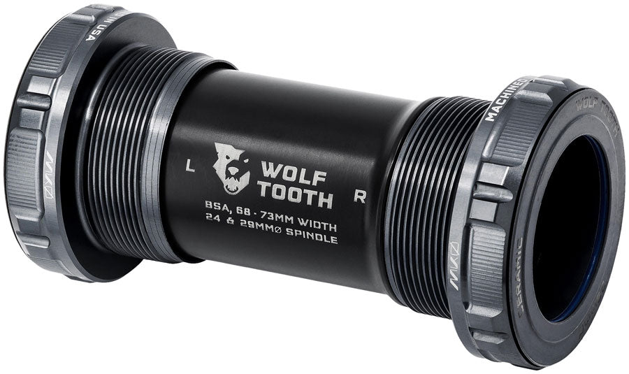 Wolf Tooth MK0 Bottom Bracket - English BSA 68/73mm For 29mm Spindle Shadow Gray
