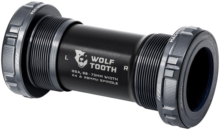 Wolf Tooth MK0 Bottom Bracket - English BSA 68/73mm For 29mm Spindle Shadow Gray