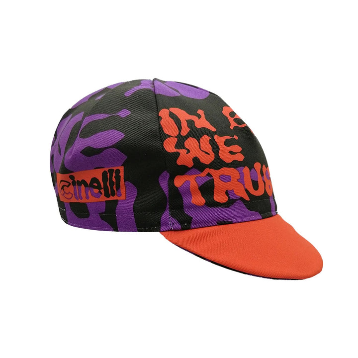 Cinelli NO LONGER STOCKING  Cycling Cap In-Bike-We-Trust Ora