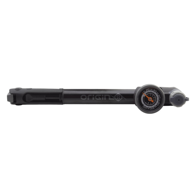 Origin8 Airaid Road Mini Pump  1.5` Analog PV/SV 120psi 9.5` Aluminum Black