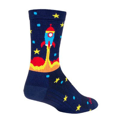Sockguy Rocket Socket Crew 6" Socks 5-9 Blue
