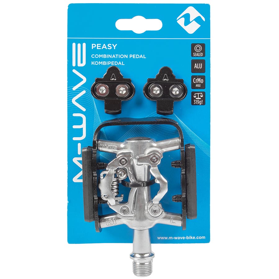 M-Wave Peasy Dual Sided Pedals Body: Aluminum Spindle: Cr-Mo 9/16'' Black