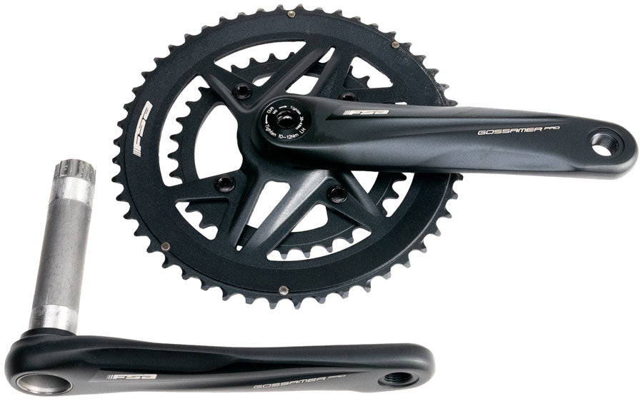 Full Speed Ahead Gossamer Pro 2x Crankset - 172.5mm 50/34t For Shimano 12-Speed HG+ DM/90 BCD MegaExo Spindle BLK