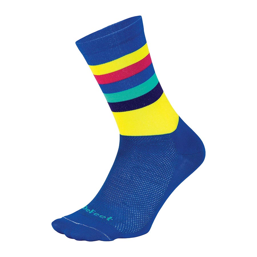 DeFeet Aireator 6" Socks Maverick Blue/Neon Yellow M Pair