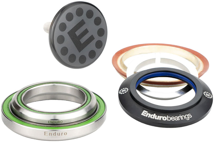 Enduro HDK-0012 Drop-In Headset Kit - IS42/28.6 Upper | IS52/40 Lower 45x45 Angular Contact Bearings Tapered BLK