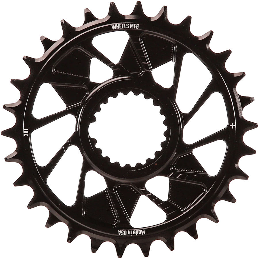 Wheels Manufacturing Direct Mount Chainring - 30t Shimano Direct Mount 1.5mm Outboard Offset HG+ Chain Compatible BLK