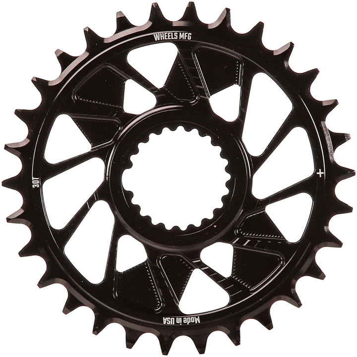 Wheels Manufacturing Direct Mount Chainring - 30t Shimano Direct Mount 1.5mm Outboard Offset HG+ Chain Compatible BLK