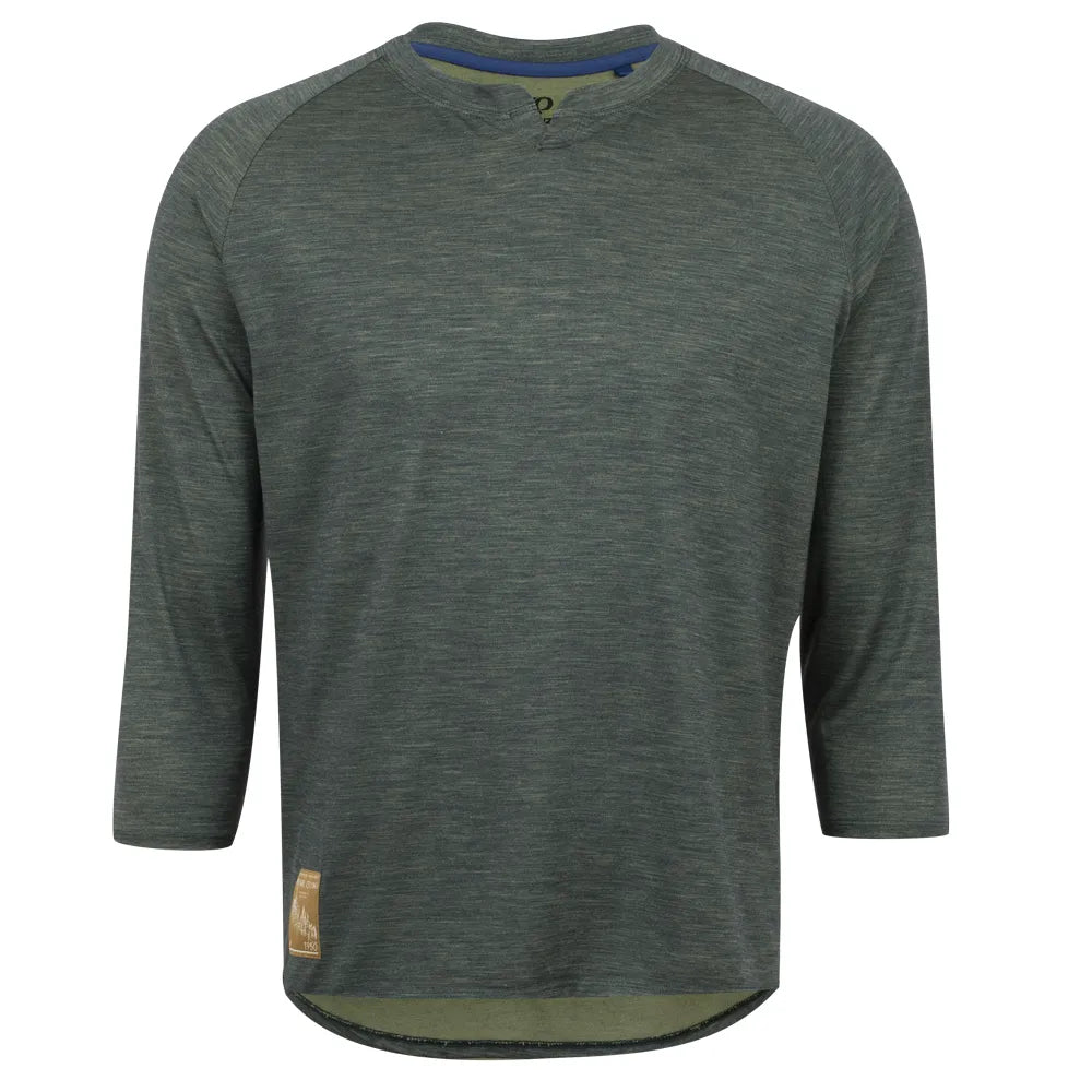Men's Canyon Merino 3/4 Sleeve Jersey - CAMP GREEN HEATHER / XXL