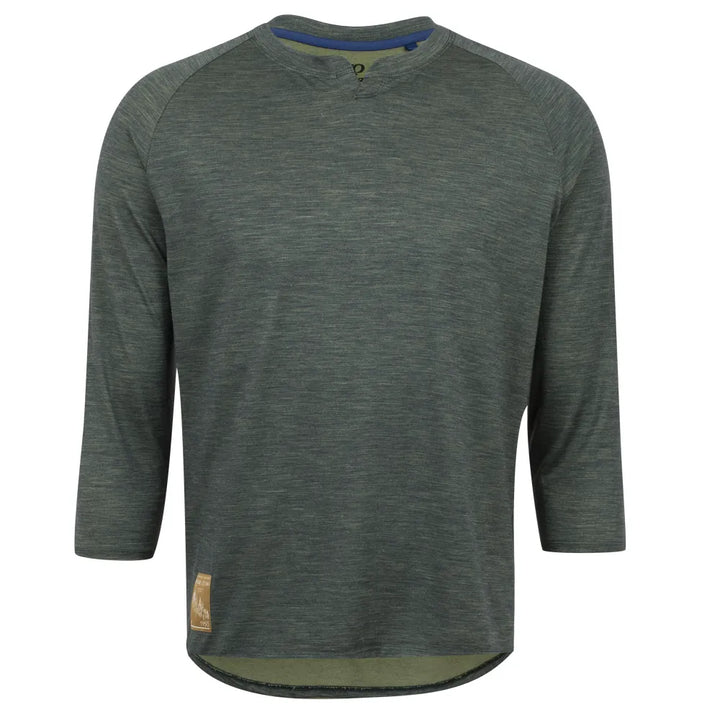 Men's Canyon Merino 3/4 Sleeve Jersey - CAMP GREEN HEATHER / XXL