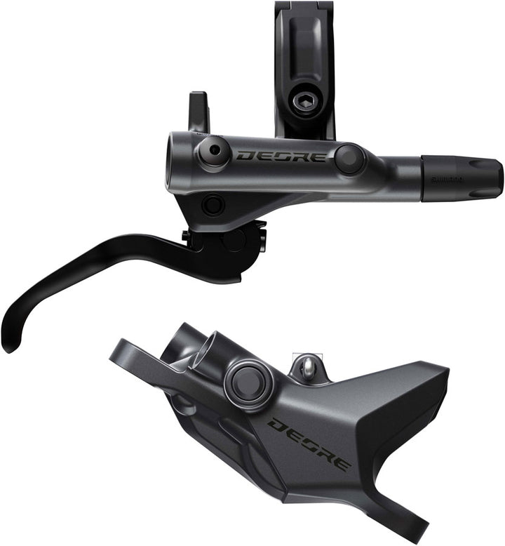 Shimano Deore M6200 Disc Brake Lever - Right/Rear Post Mount 2-Piston Caliper SM-BH90-SS Hose Metal Pads Gray/BLK