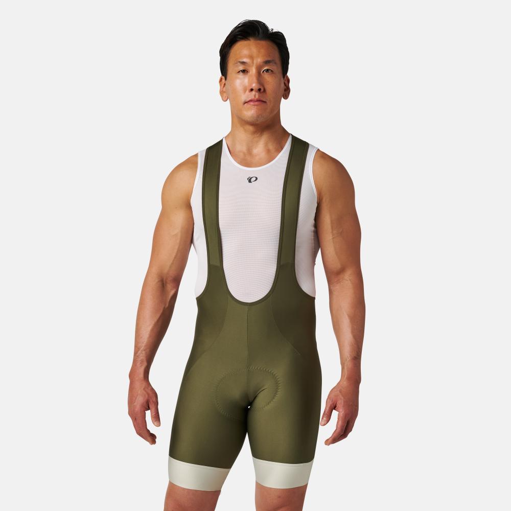 Men's Attack Bib Shorts - OLIVE NIGHT/LINT / S
