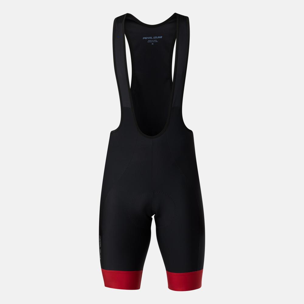 Men's Attack Bib Shorts - BLACK/RED DAHLIA / S
