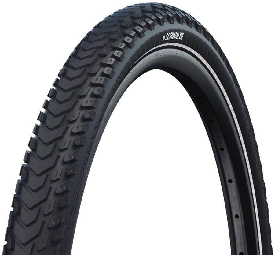 Schwalbe Marathon Mondial Tire - 700 x 50 / 29 x 2.00 Clincher Wire BLK/Reflex Performance RaceGuard DB Defense Addix Green E-50