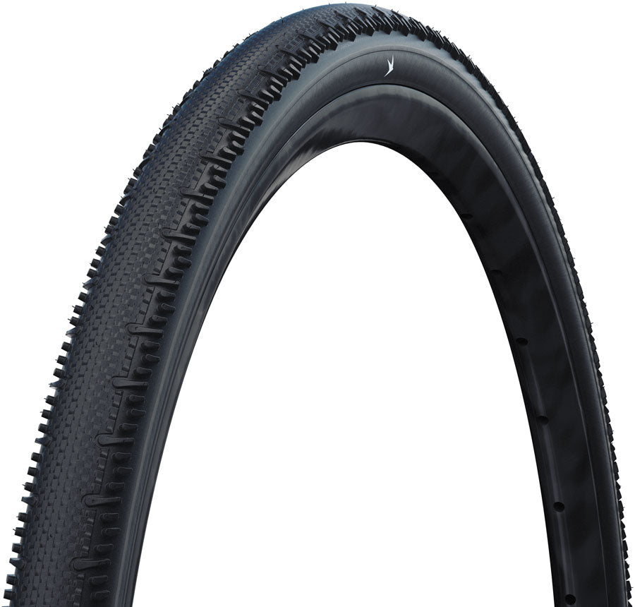 Schwalbe G-One RS Tire - 700 x 35 Tubeless Folding BLK Performance RaceGuard Addix Green E-25