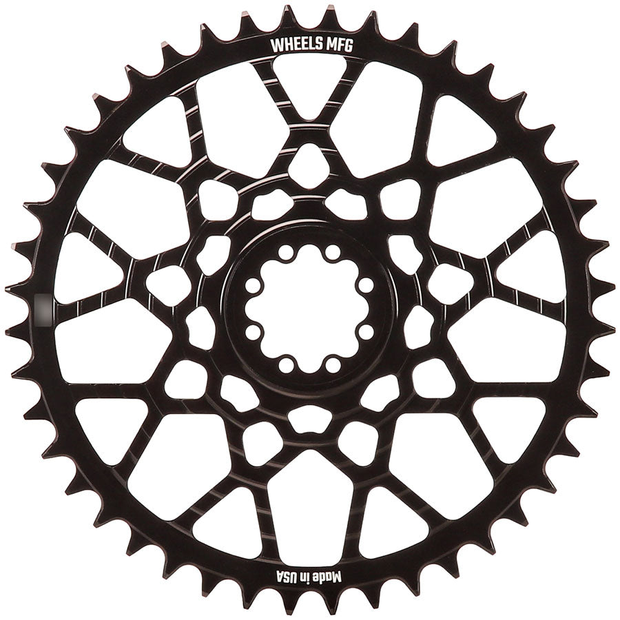 Wheels Manufacturing Gravel Direct Mount Chainring - 46t SRAM 8-Bolt Direct Mount 6.5mm Inboard Offset T-Type Chain Compatible BLK