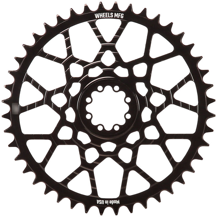 Wheels Manufacturing Gravel Direct Mount Chainring - 46t SRAM 8-Bolt Direct Mount 6.5mm Inboard Offset T-Type Chain Compatible BLK