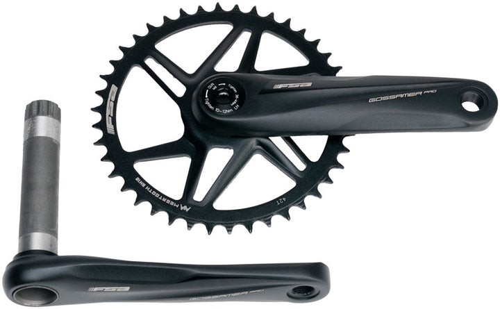 Full Speed Ahead Gossamer Pro AGX+ 1x Crankset - 160mm For Shimano 12-Speed HG+ 42t Direct Mount MegoExo Spindle BLK