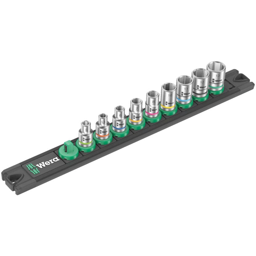 Wera Tool 1/4" Magnetic Socket Rail A 4 Socket Set