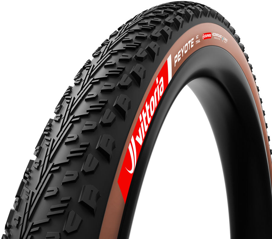 Vittoria Peyote XC Trail Tire - 29 x 2.40 Tubeless Folding BLK/Brown 4C Graphene G2.0 E-Bike