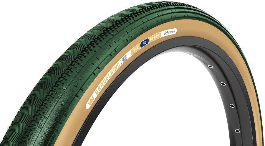 Panaracer GravelKing SS Tire - 700 x 45 Tubeless Folding British Racing Green/Brown