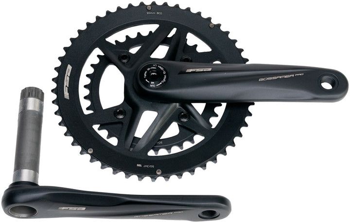 Full Speed Ahead Gossamer Pro 2x Crankset - 170mm 50/34t For Shimano 12-Speed HG+ DM/90 BCD MegaExo Spindle BLK