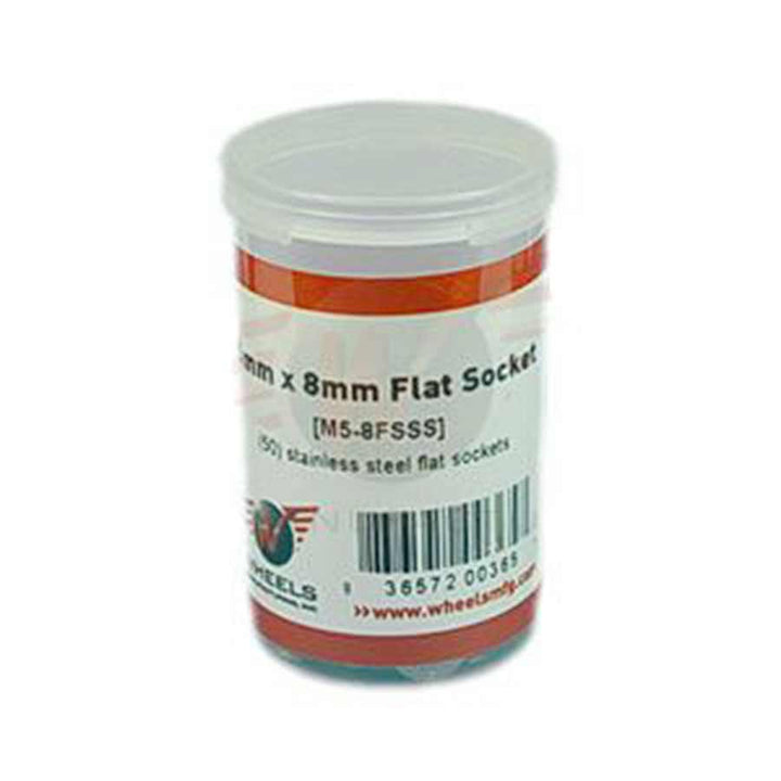 Wheels Manufacturing Stainless Steel M5 Flat Head Cap Screw 8mm 50pcs